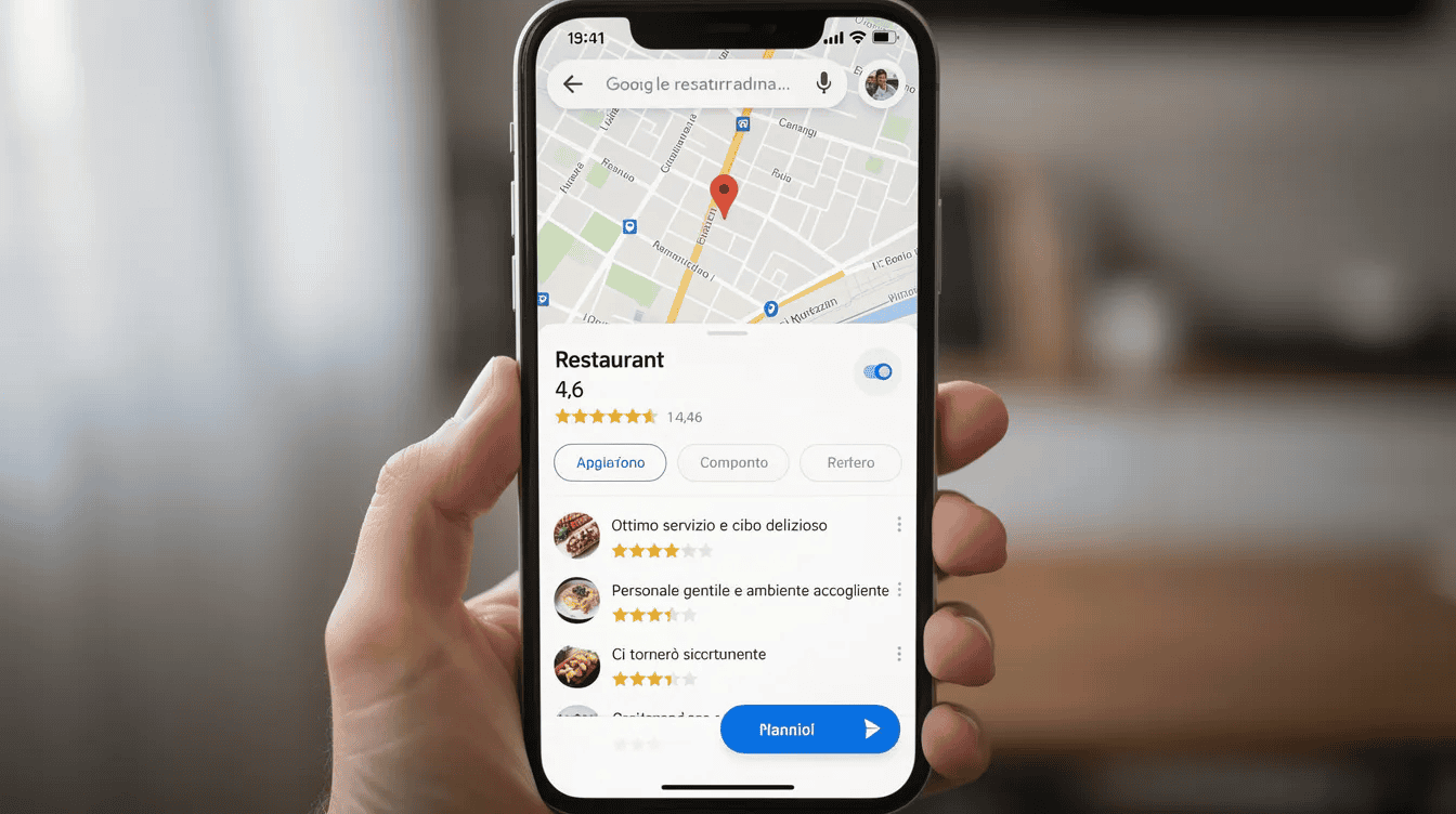 Esempio di ricerc schermata Google Maps